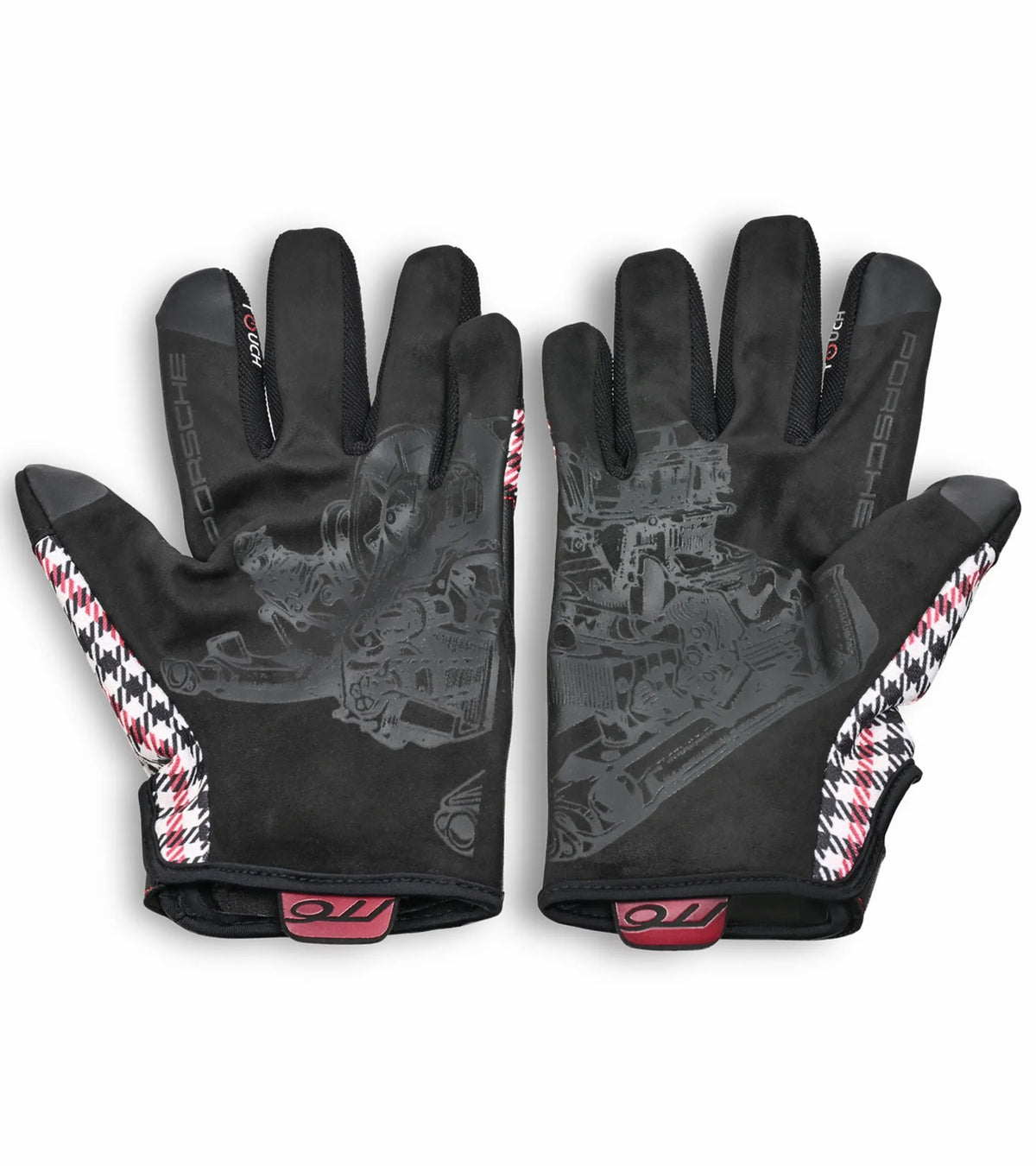 Porsche Design Porsche Classic Assembly Gloves in Red Pepita