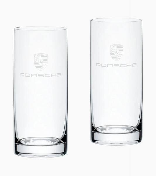 Porsche Design Set of 2 highball glasses with crest – Essential